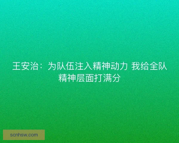 王安治：为队伍注入精神动力 我给全队精神层面打满分